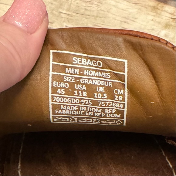 Sebago Rich Brown Leather Boat Shoes - Picture 8 of 10
